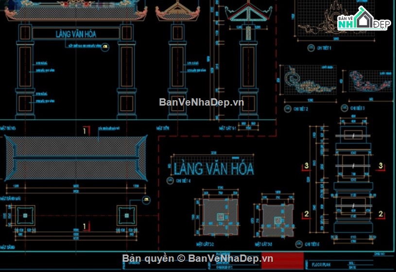 cổng làng mới,cổng file cad,mẫu cổng