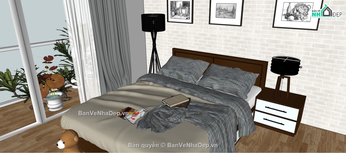 su phòng ngủ,3d phòng ngủ,mẫu phòng ngủ,3d sketchup phòng ngủ