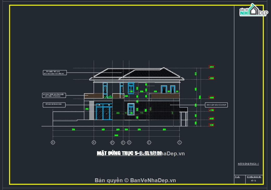 Kiến trúc biệt thự 2 tầng,chi tiết biệt thự 2 tầng,biệt thự vườn 2 tầng,bản vẽ biệt thự 2 tầng,biệt thự 2 tầng 20.4x25m,mẫu biệt thự 2 tầng 20x25m