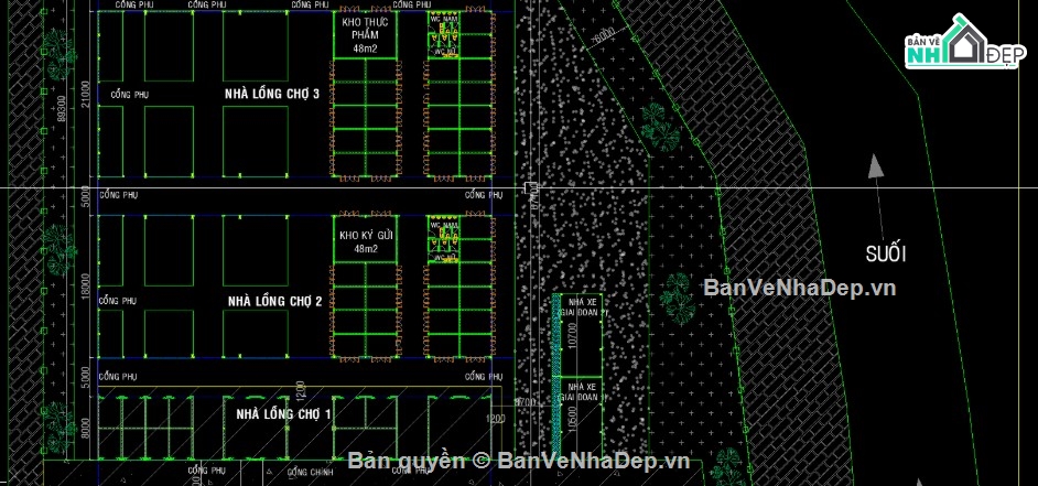 Chợ dân sinh,bản vẽ chợ dân sinh,bản vẽ cad chợ,file cad vẽ chợ