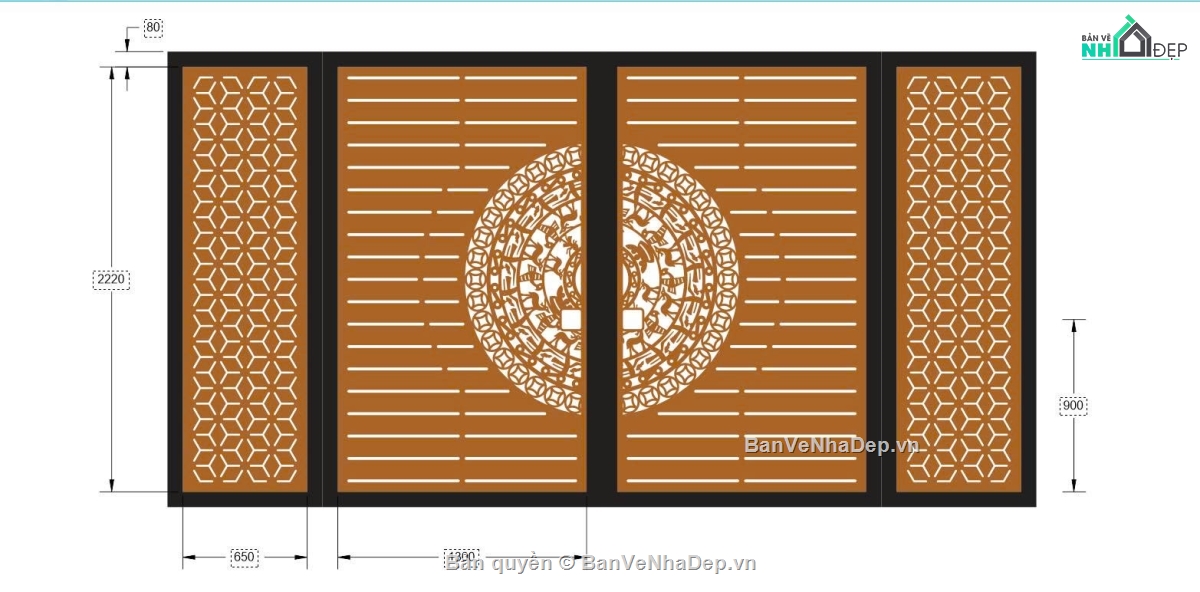 Mẫu cổng 4 cánh cnc,cổng dxf,cổng cnc