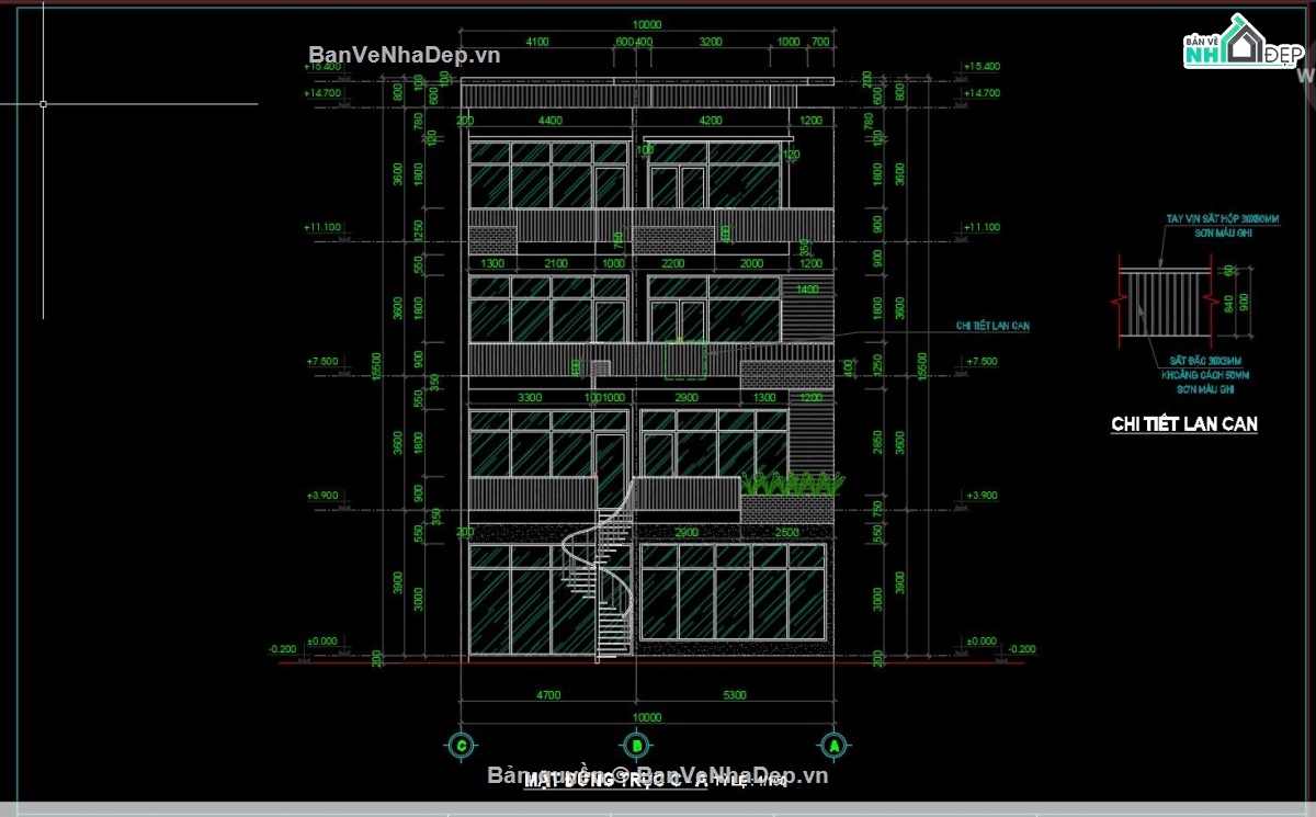 Biệt thự 4 tầng file cad,file cad Biệt thự 4 tầng,Bản vẽ cad Biệt thự 4 tầng,Bản vẽ autocad Biệt thự 4 tầng,file autocad Biệt thự 4 tầng,file cad 10x20m