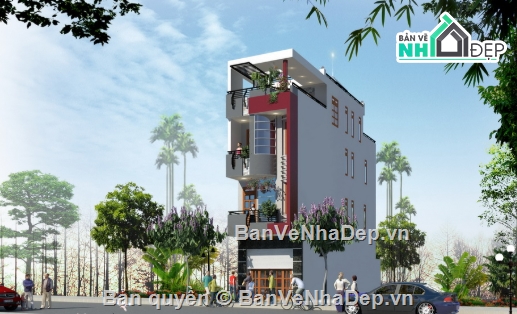 mẫu nhà phố 4 tầng,cad nhà phố 4 tầng,nhà phố 4 tầng file cad