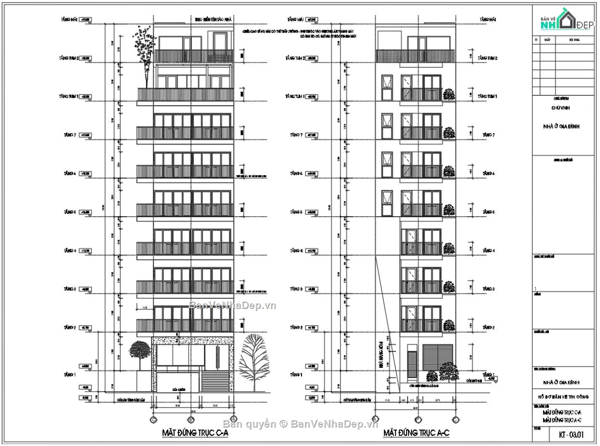 thiết kế chung cư,Chung cư mini 9 tầng,kiến trúc chung cư,bản vẽ chung cư