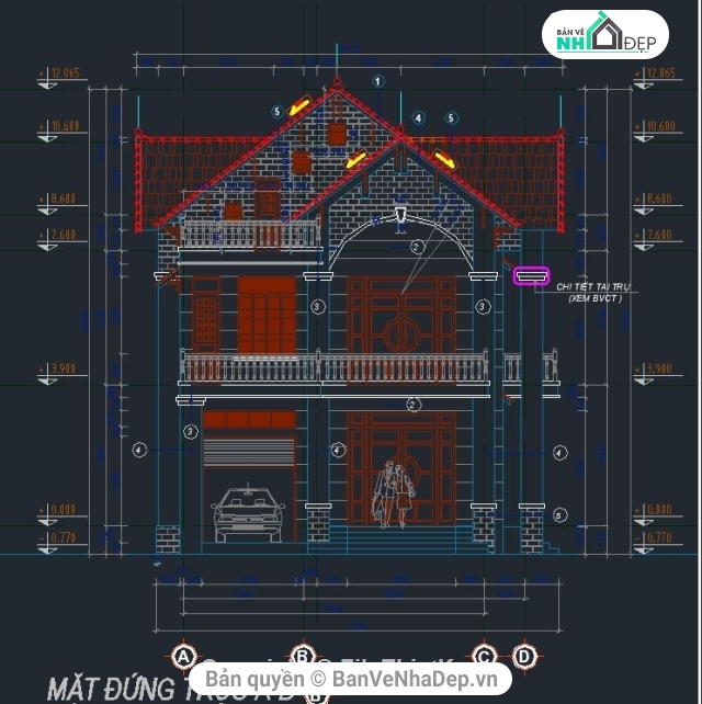 nhà 2 tầng,nhà phố 2 tầng,biệt thự 2 tầng,bản vẽ cad biệt thự 2 tầng,nhà dân 2 tầng