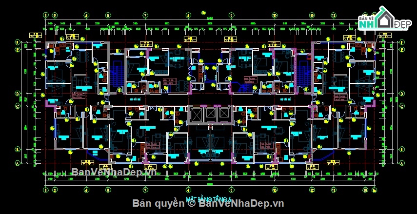 5 bản vẽ Full Kiến Trúc, Kết Cấu, Điện Nước chung cư mới