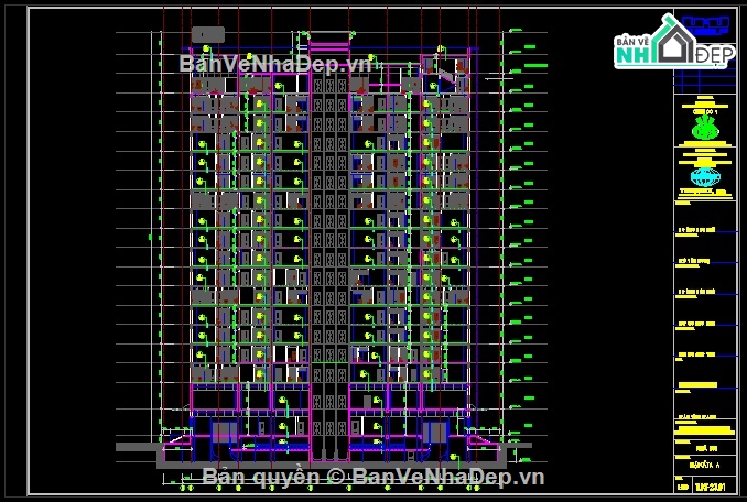 5 bản vẽ Full Kiến Trúc, Kết Cấu, Điện Nước chung cư mới