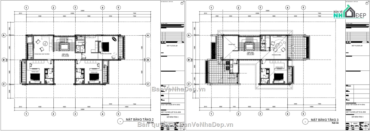 Bản vẽ biệt thự 3 tầng đẹp,Thiết kế biệt vườn đẹp,biệt thự nhà vườn,cad biệt thự nhà vườn