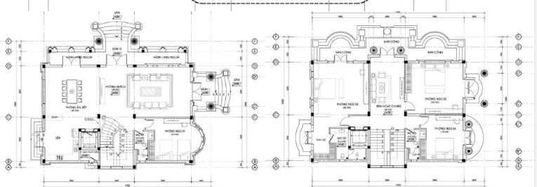 biệt thự tân cổ điển,biệt thự 3 tầng,hồ sơ thiết kế biệt thự