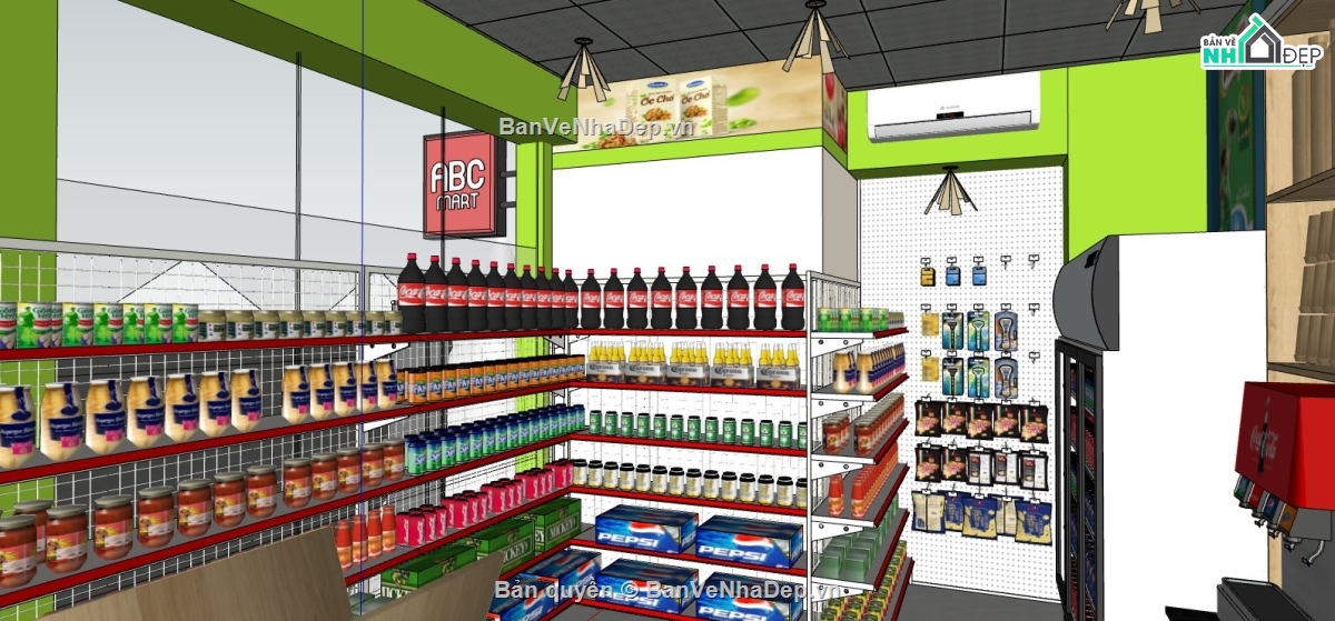 file 3d su thiết kế siêu thị,thiết kế mẫu siêu thị,thiết kế siêu thị