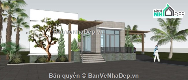 mẫu nhà 1 tầng,nhà 1 tầng đẹp,3dmax nhà 1 tầng