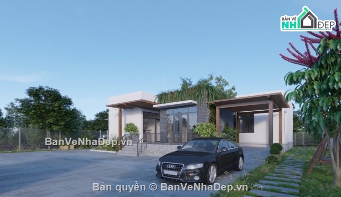 mẫu nhà 1 tầng,nhà 1 tầng đẹp,3dmax nhà 1 tầng