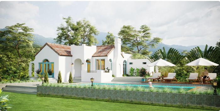 mẫu nhà 1 tầng,file 3dmax nhà vườn,nhà 1 tầng đẹp