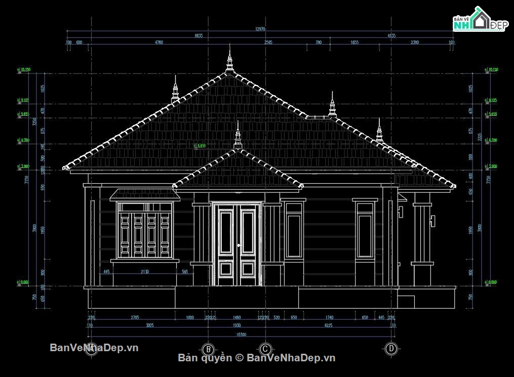 Bản vẽ nhà cấp 4 kích thước 10x15m,Mẫu nhà cấp 4 có 3 phòng ngủ,bản vẽ nhà cấp 4 đầy đủ,Bản vẽ nhà cấp 4 mái Nhật 10x15m,mẫu nhà cấp 4 mái Nhật đẹp