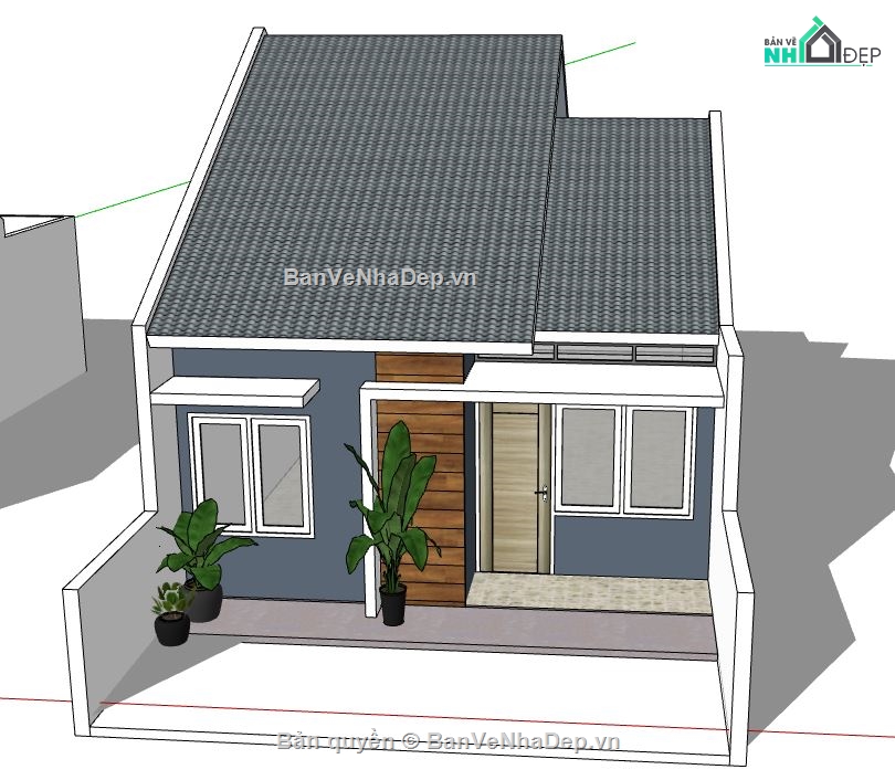 nhà 1 tầng,su nhà 1 tầng,model su nhà 1 tầng