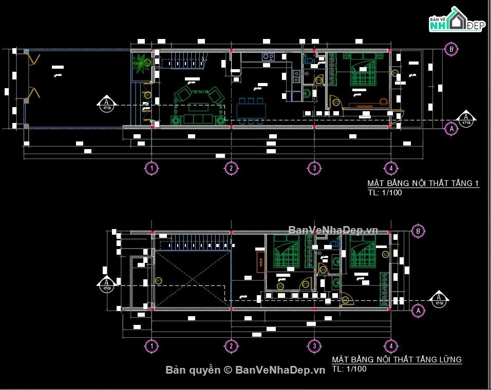 Mẫu nhà gác lửng,nhà gác lửng,bản vẽ nhà gác lửng 5x15