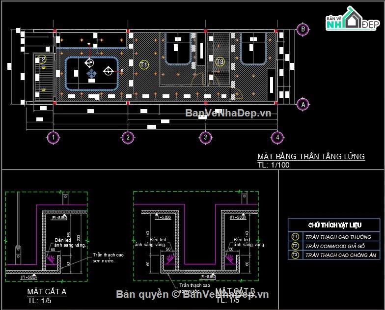 Mẫu nhà gác lửng,nhà gác lửng,bản vẽ nhà gác lửng 5x15