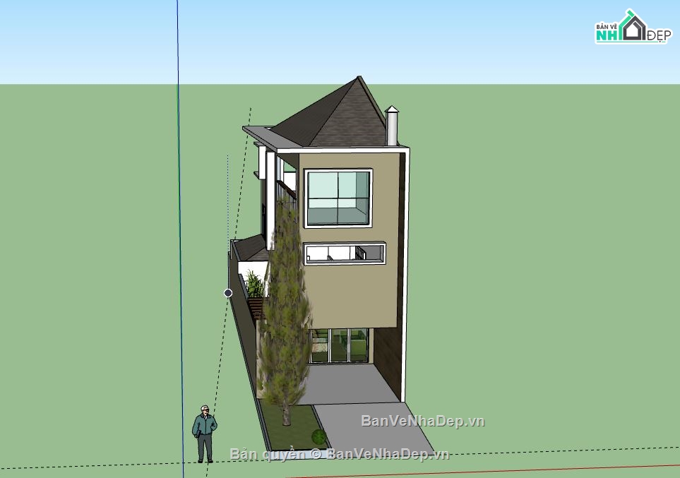 Nhà phố 2 tầng,model su nhà phố 2 tầng,sketchup nhà phố 2 tầng,nhà phố 2 tầng file su,file su nhà phố 2 tầng