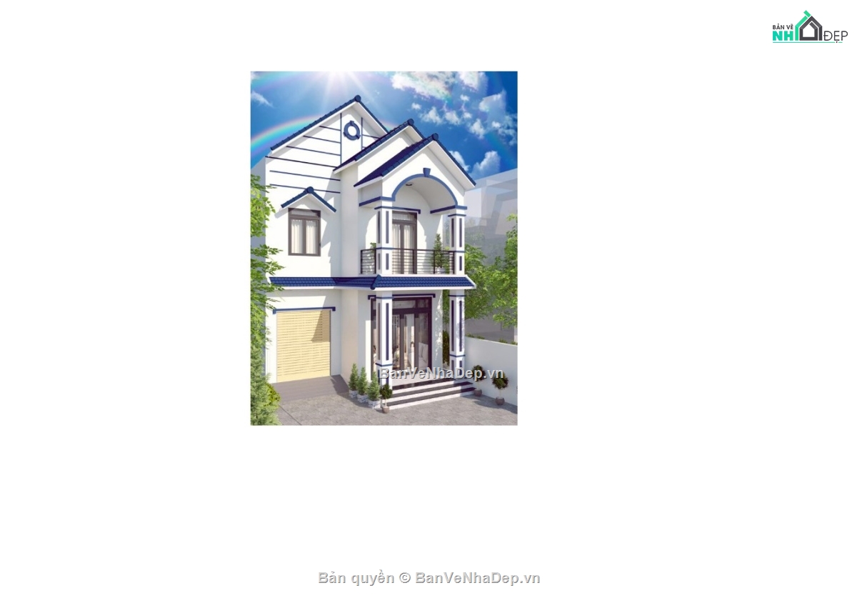 nhà mái thái,nhà phố mái thái,nhà phố 2 tầng