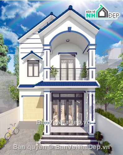 nhà mái thái,nhà phố mái thái,nhà phố 2 tầng