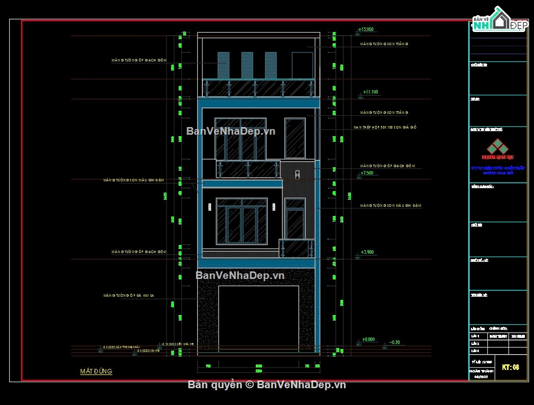 Bản vẽ nhà phố 3 tầng 1 tum KT 5.5x20m,Nhà phố 3.5 tầng 5.5x20m,Bản vẽ nhà phố 5x20m,Hồ sơ thiết kế nhà phố hiện đại,Mẫu nhà phố hiện đại 5.5x20m