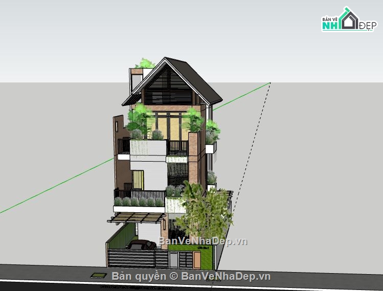 Nhà phố 3 tầng,model su nhà phố 3 tầng,file su nhà phố 3 tầng,nhà phố 3 tầng model su