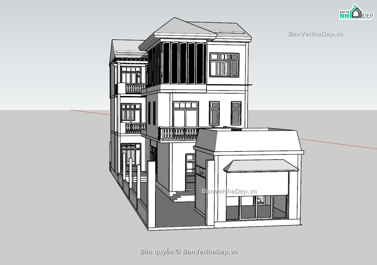 nhà phố 3 tầng,nhà phố,model nhà phố 3 tầng
