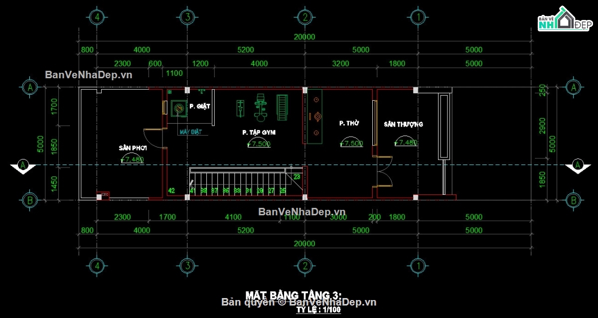nhà 3 tầng,Mẫu nhà phố,nhà hiện đại,5X12,20X20
