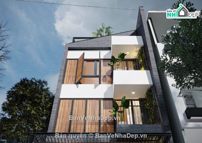 nhà 4 tầng,mẫu nhà phố 4 tầng,3dmax nhà phố 4 tầng