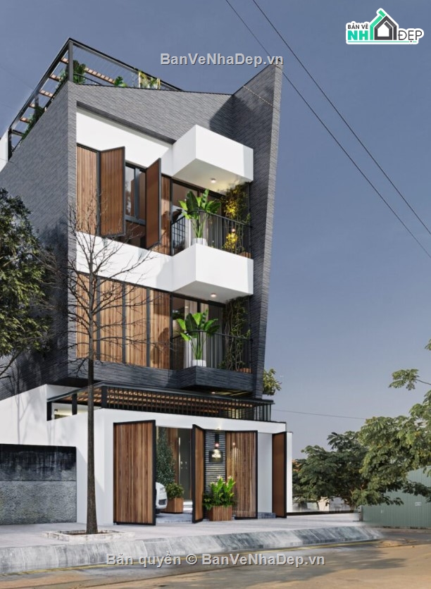 nhà 4 tầng,mẫu nhà phố 4 tầng,3dmax nhà phố 4 tầng