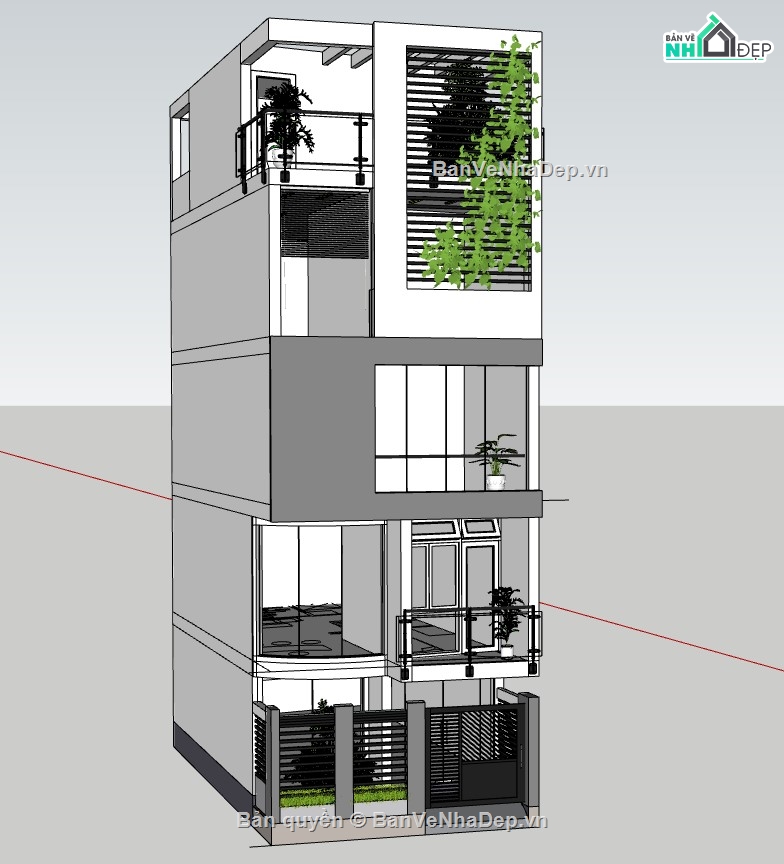 nhà phố 5 tầng,mẫu nhà phố 5 tầng,file su nhà phố 5 tầng