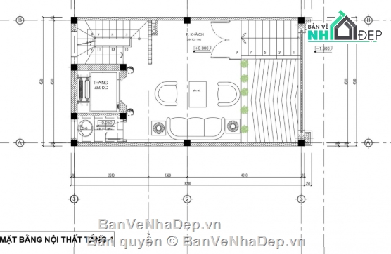 Nhà phố 6 tầng,cad nhà phố 6 tầng,file cad nhà phố 6 tầng