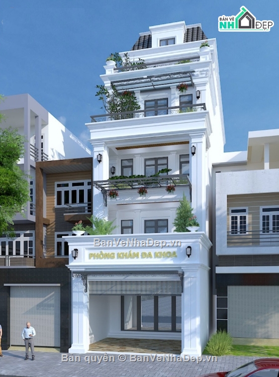 Nhà phố,nhà phố kết hợp phòng khám,phòng khám 5 tầng