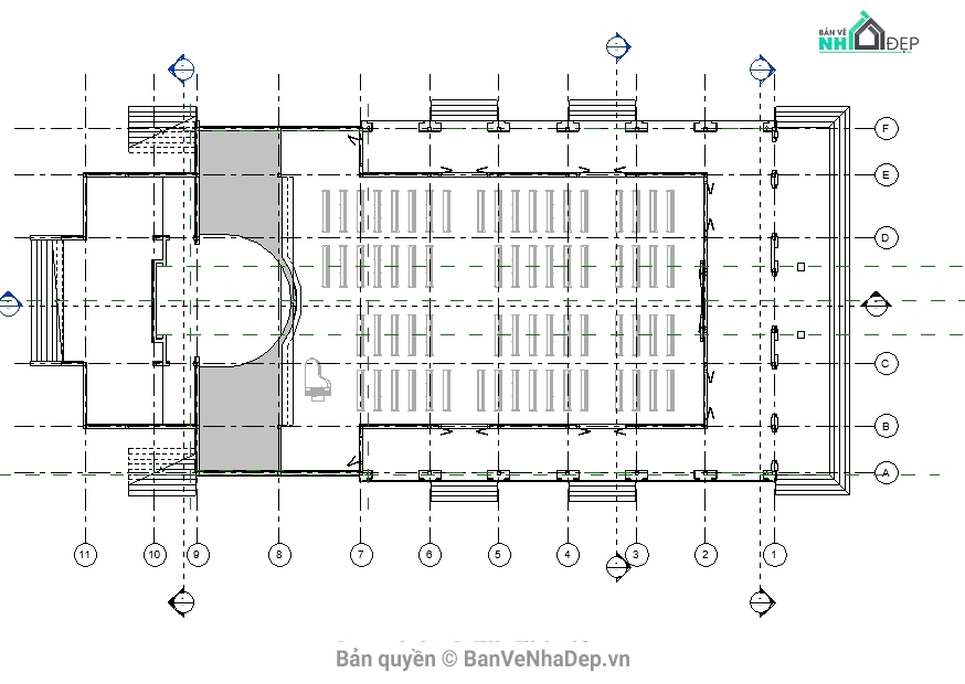 Revit nhà thờ,model nhà thờ,file cad nhà thờ,nhà xứ thiên chúa giáo