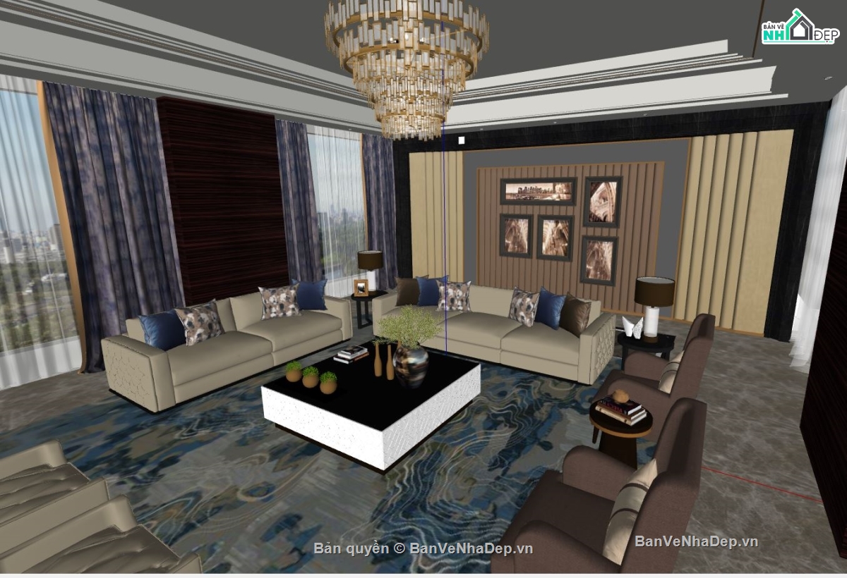 nội thất phòng khách,phòng khách sang trọng,Mẫu nội thất phòng khách,model phòng khách