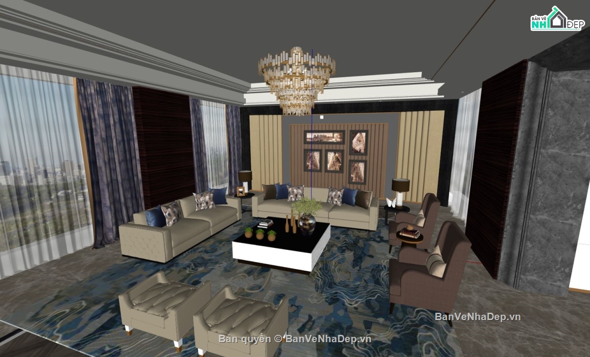 nội thất phòng khách,phòng khách sang trọng,Mẫu nội thất phòng khách,model phòng khách