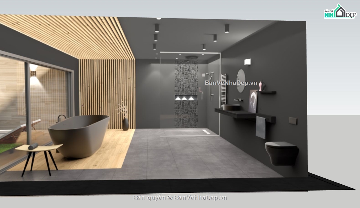 thiết kế phòng tắm,sketchup model phòng tắm,su phòng tắm