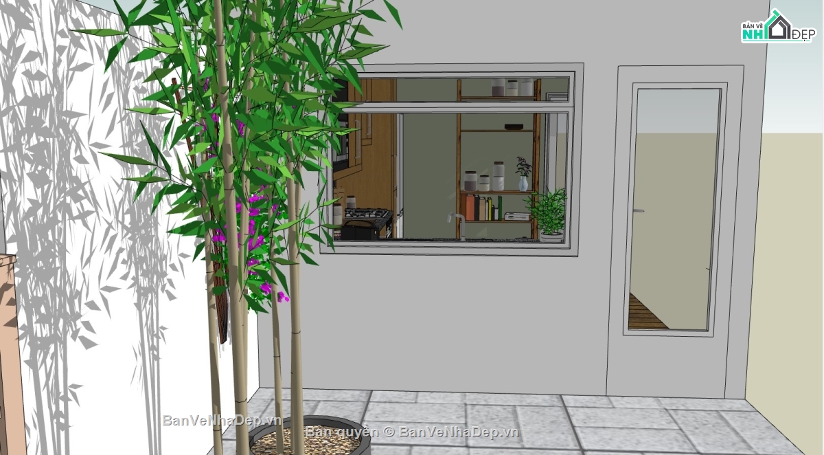 phòng bếp sketchup,phòng hiện đại,phòng bếp hiện đại