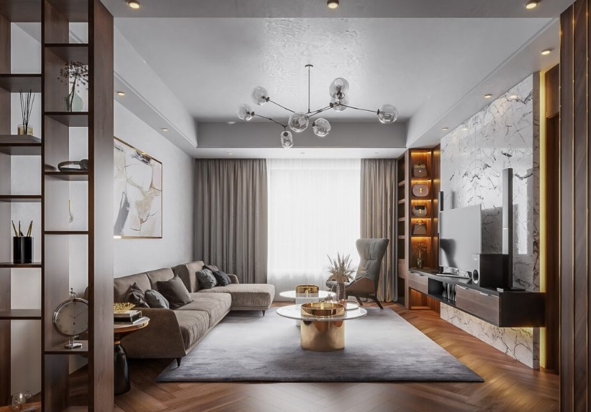 phòng khách hiện đại,phòng khách sang trọng,sketchup phòng khách hiện đại