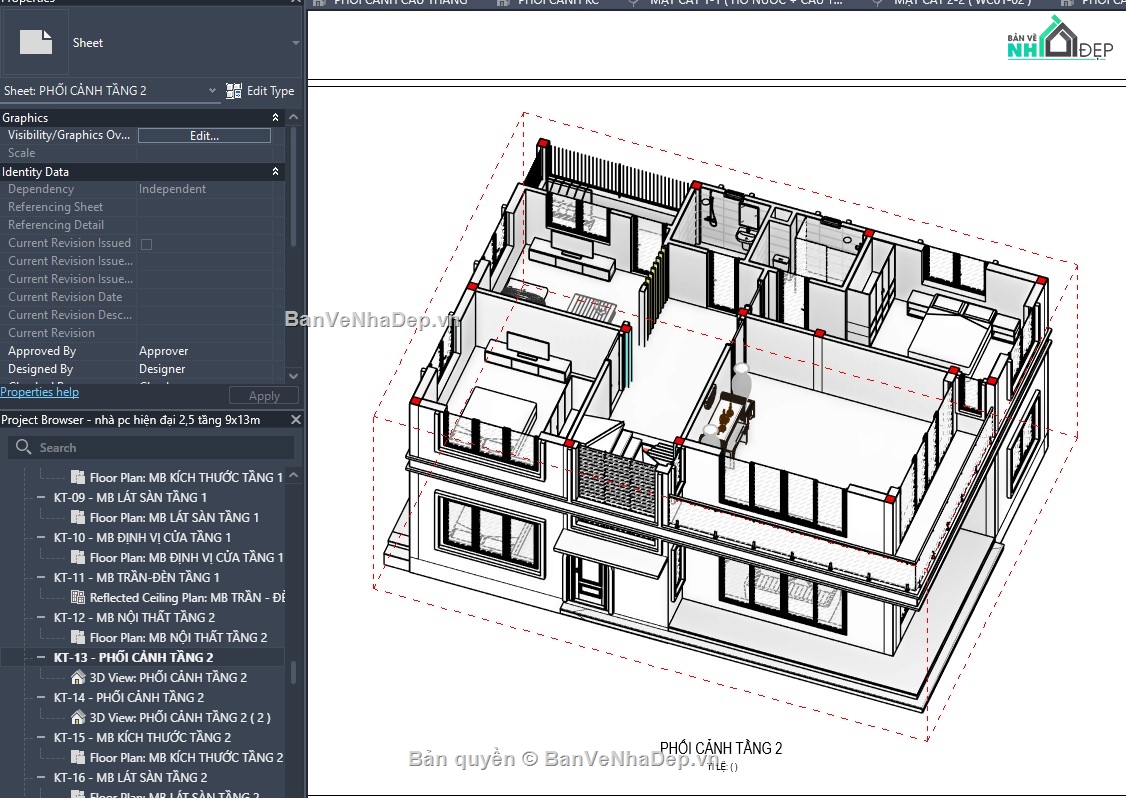 mẫu revit biệt thự,file revit mẫu,revit biệt thự,thiết kế revit,file revit nhà đẹp