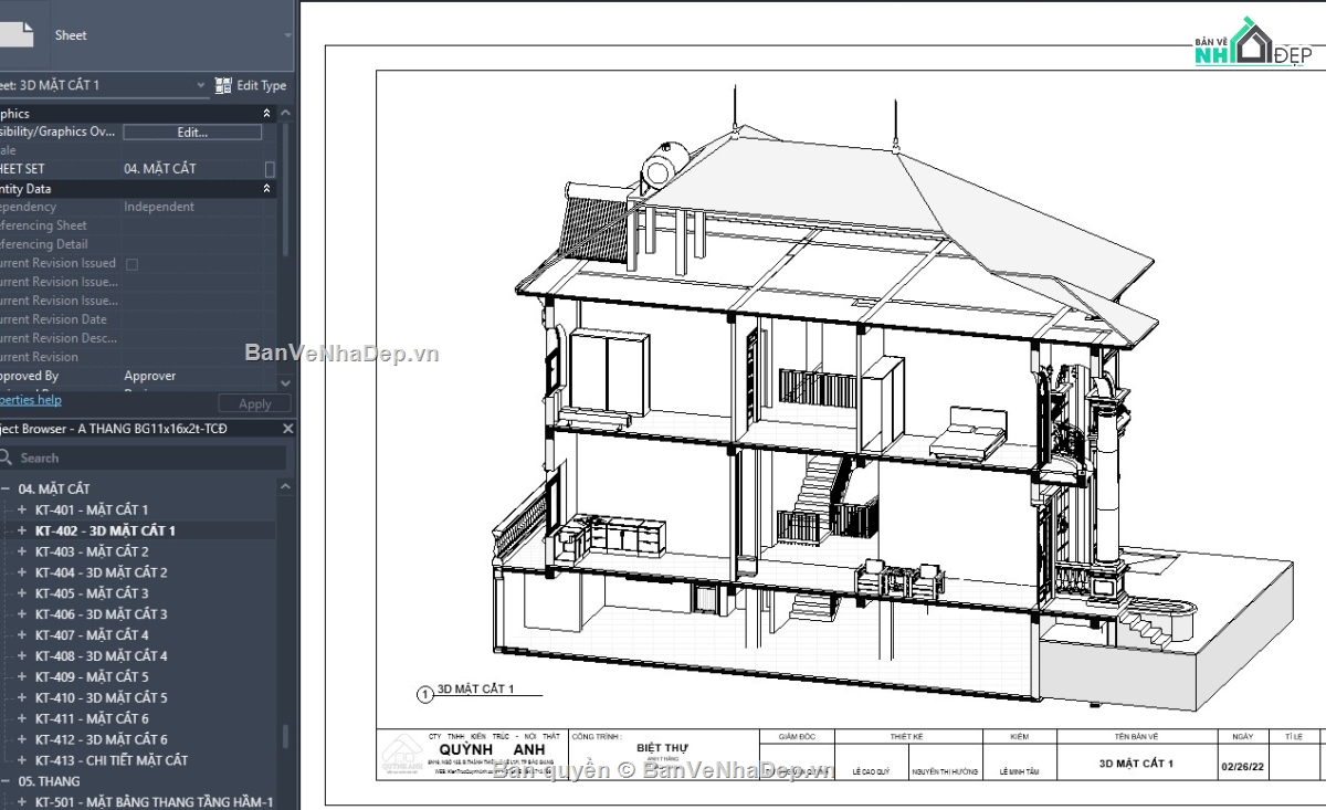 revit biệt thự tân cổ,revit mẫu biệt thự,file revit biệt thự,file thiết kế revit,mẫu revit tân cổ,revit biệt thự