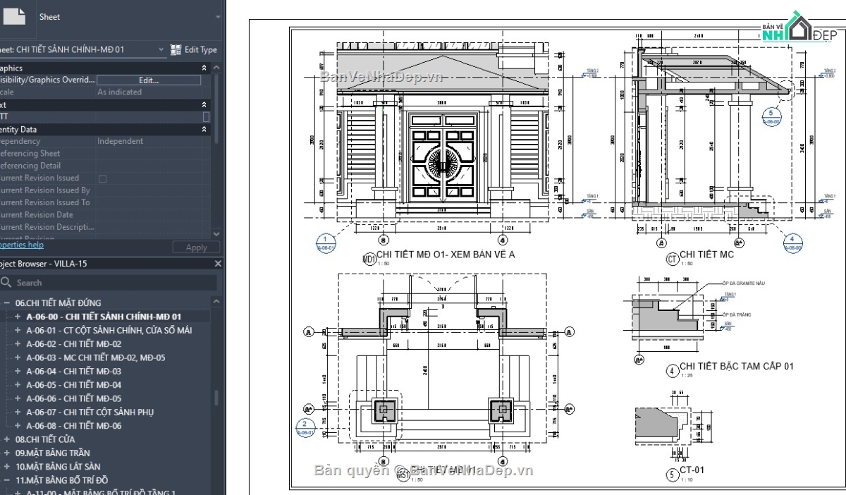 biệt thự 3 tầng,revit biệt thự 3 tầng,biệt thự 3 tầng file revit,file revit biệt thự 3 tầng