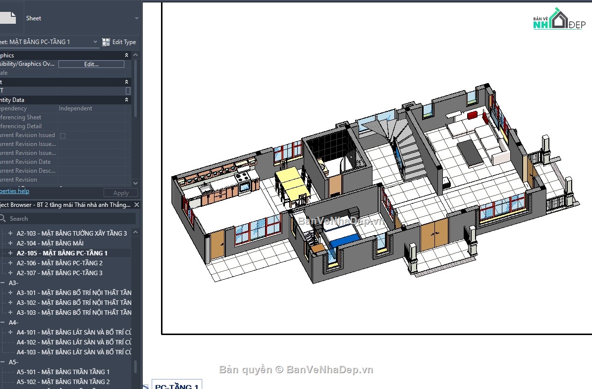 Mẫu revit biệt thự,file revit biệt thự,thiết kế revit biệt thự,revit biệt thự,revit nhà dân,revit mẫu nhà đẹp