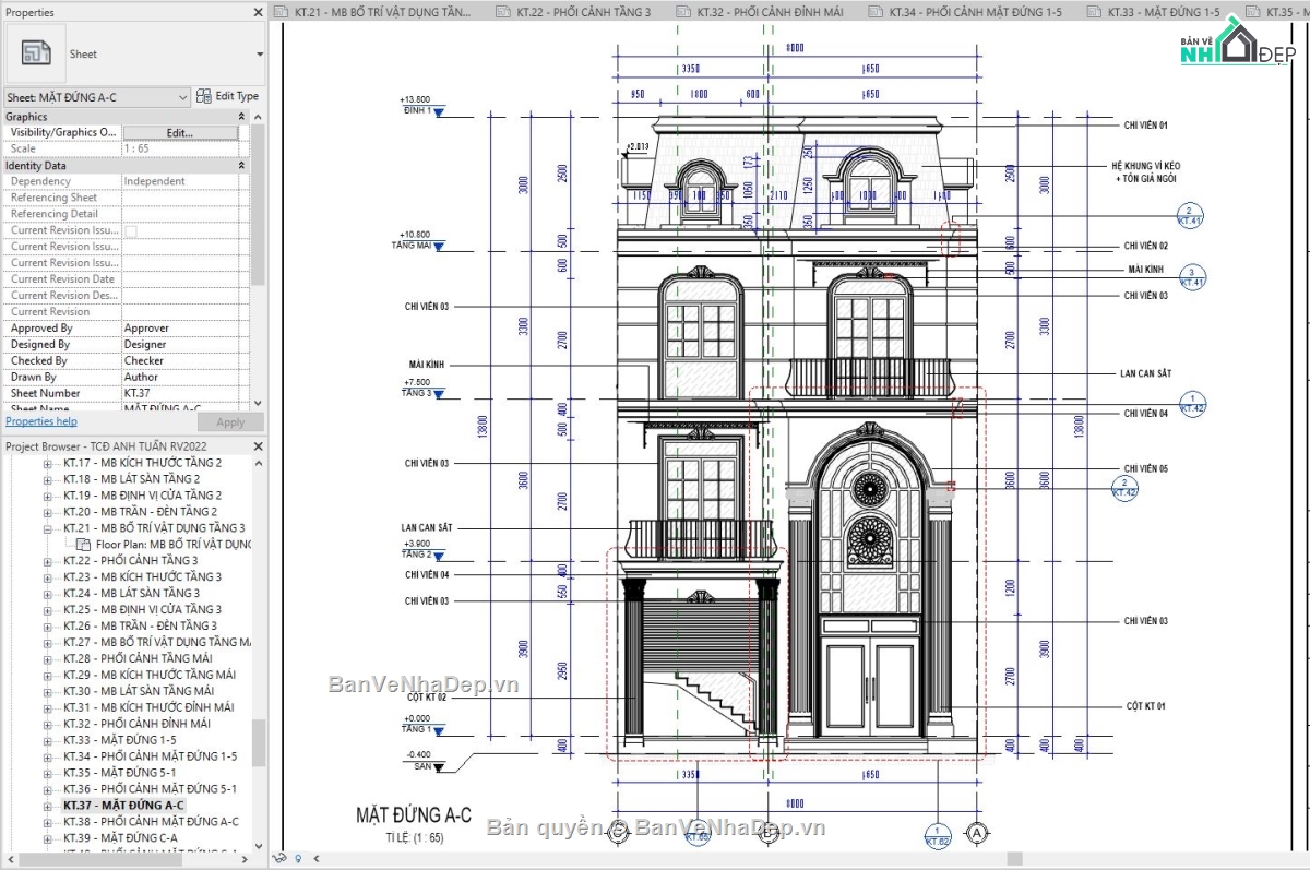 revit biệt thự đẹp,mẫu revit biệt thự khủng,revit tân cổ điển,mẫu revit biệt thự 3 tầng,revit biệt thự tân cổ