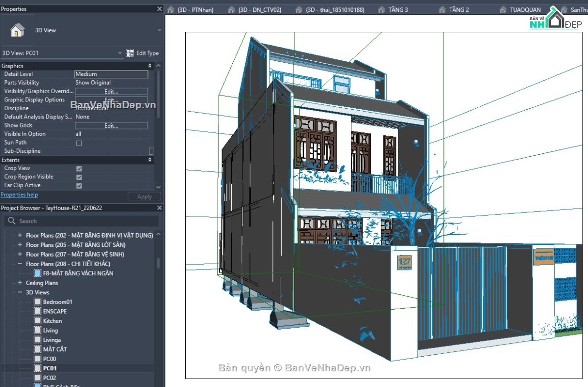 revit nhà phố 2 tầng,revit nhà phố đẹp,file revit nhà phố,file revit nhà phố 2 tầng