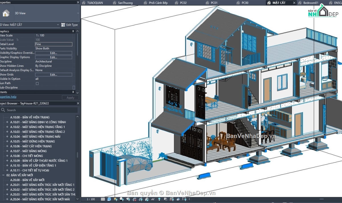 revit nhà phố 2 tầng,revit nhà phố đẹp,file revit nhà phố,file revit nhà phố 2 tầng