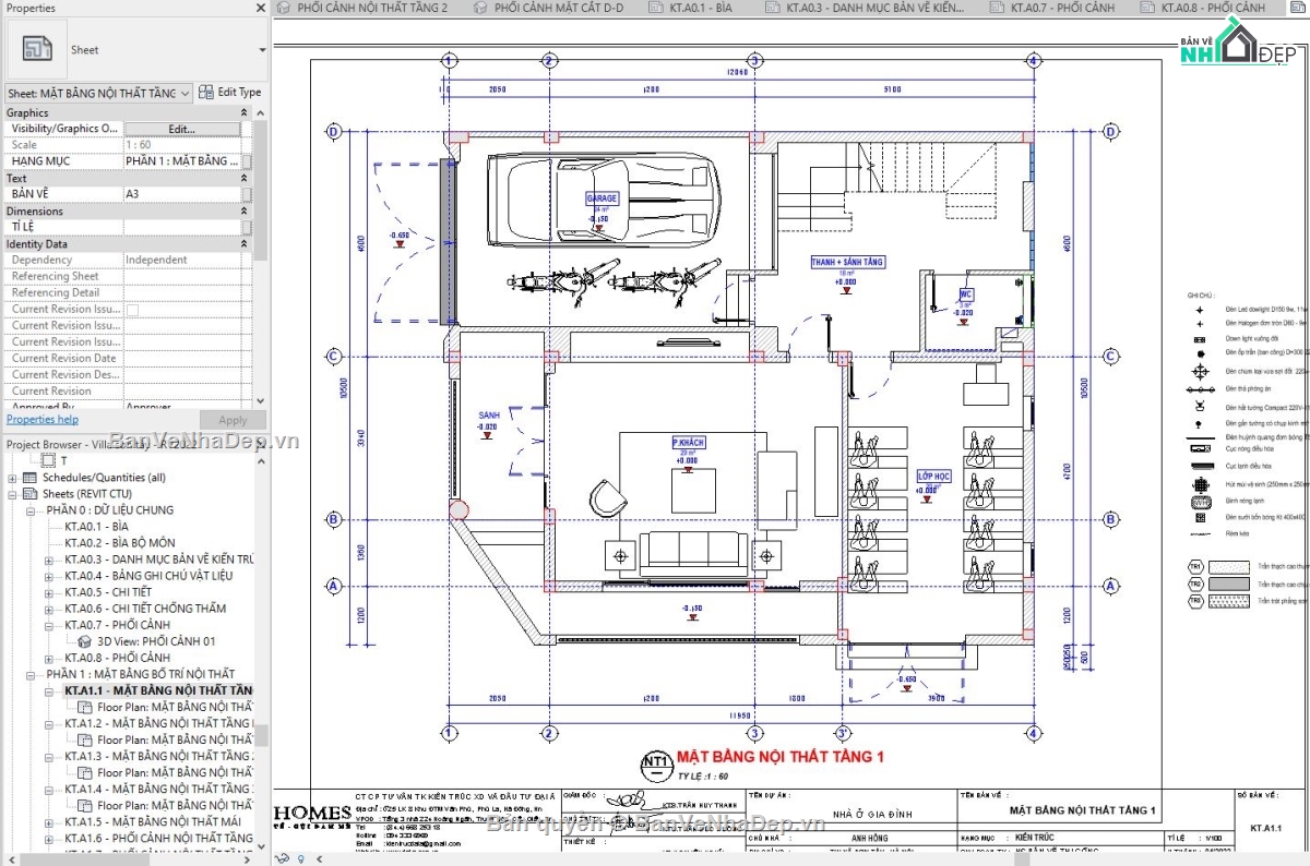 biệt thự 3 tầng,biệt thự 3 tầng 11x13m,revit biệt thự 3 tầng,revit mẫu biệt thự đẹp,revit biệt thự