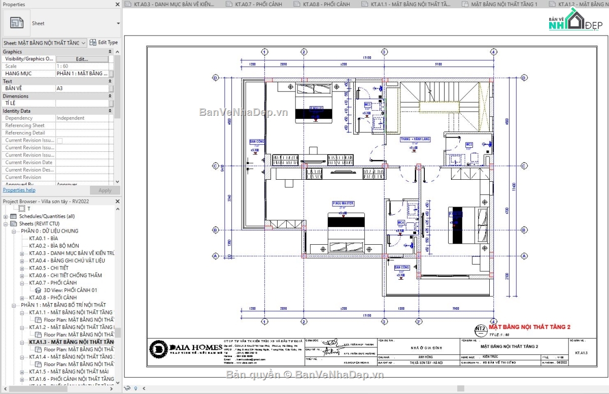 biệt thự 3 tầng,biệt thự 3 tầng 11x13m,revit biệt thự 3 tầng,revit mẫu biệt thự đẹp,revit biệt thự