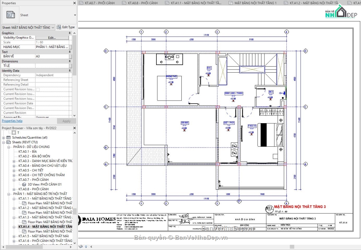 biệt thự 3 tầng,biệt thự 3 tầng 11x13m,revit biệt thự 3 tầng,revit mẫu biệt thự đẹp,revit biệt thự