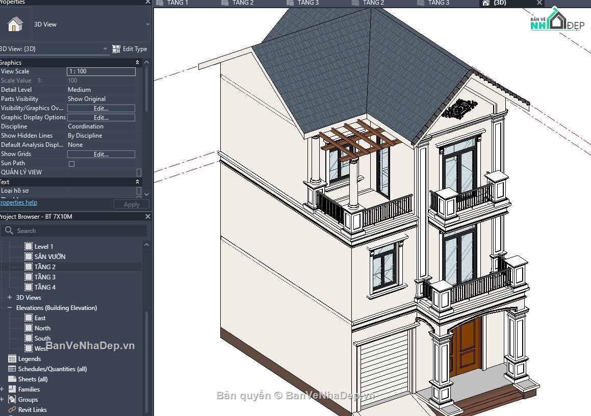 revit mái thái,revit nhà phố 3 tầng,nhà phố mái thái,revit nhà phố mái thái,file revit nhà phố 3 tầng